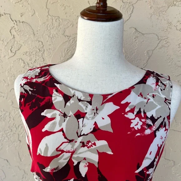 Donna Karan Red Floral Dress - Picture 3 of 6